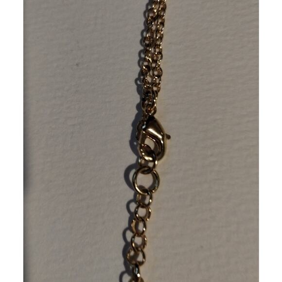 Jessica Simpson Black & Gold Tone Fringe Chain Link Dainty Necklace - Picture 4 of 5